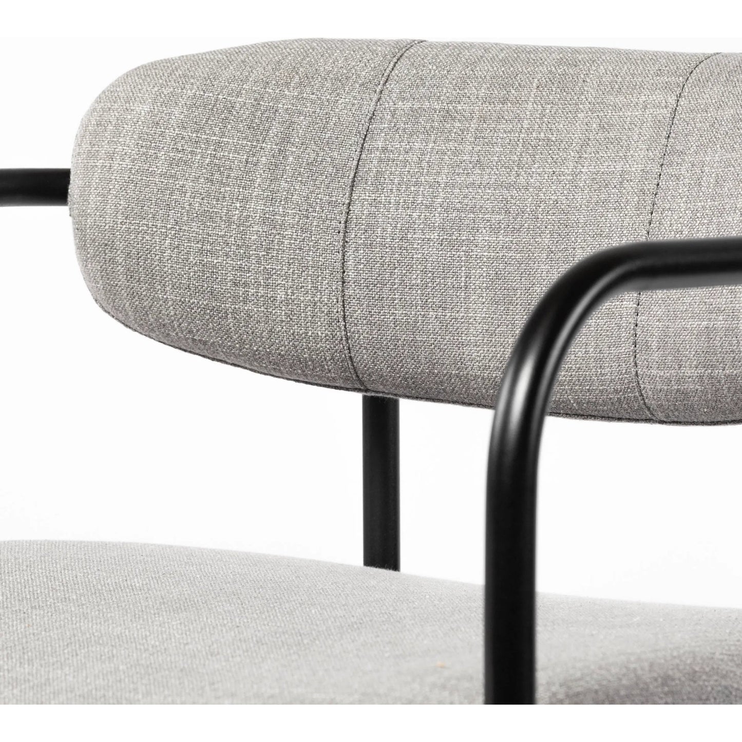 006 SI-1718046 | Closeup | Parker Upholstered Dining Chair (Set of 2) by Mercana in gray, black. Made from fabric, metal in a unique style.