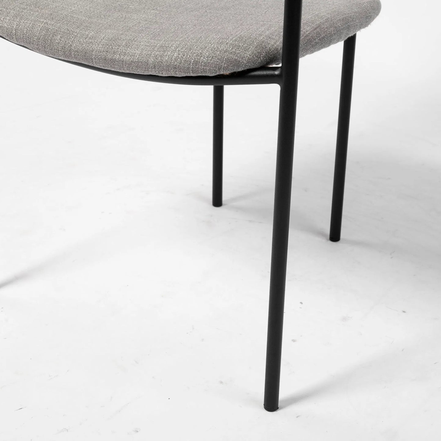 010 SI-1718046 | Closeup | Parker Upholstered Dining Chair (Set of 2) by Mercana in gray, black. Made from fabric, metal in a unique style.