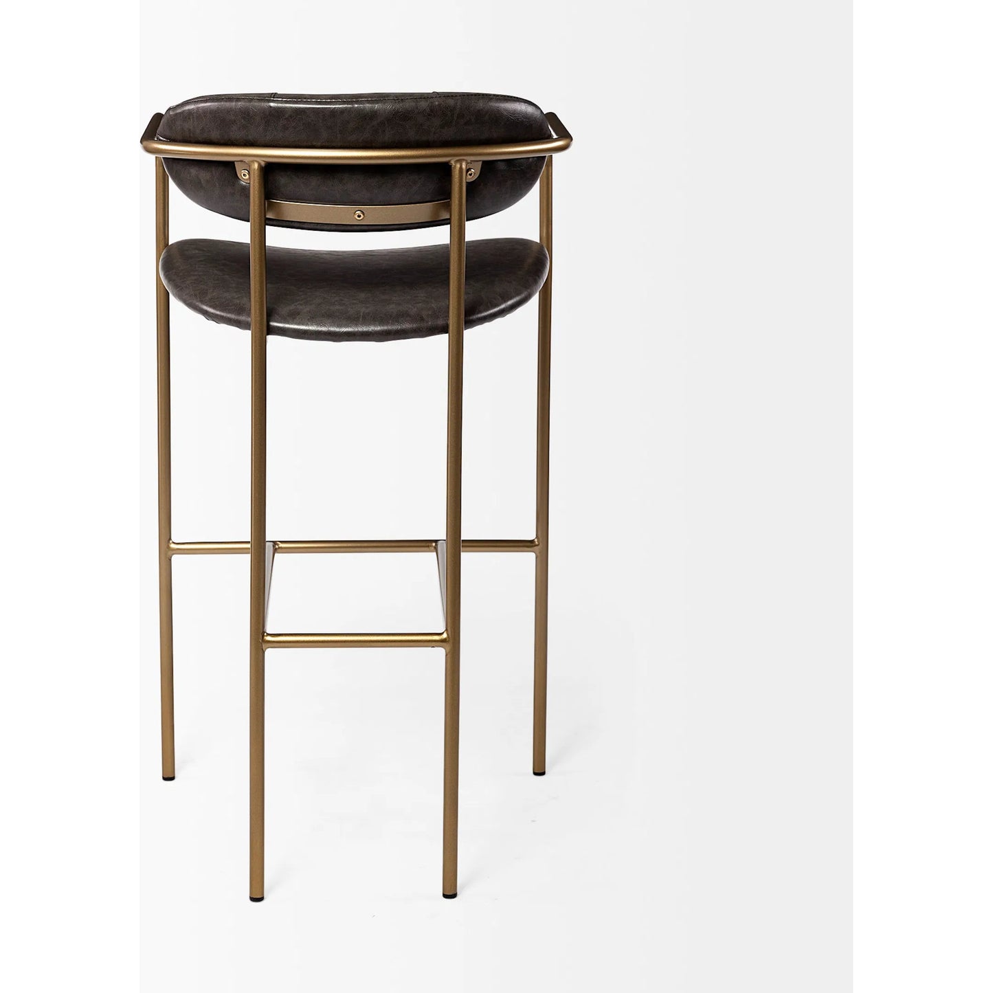 005 SI-1718043 | Additional Silo | Parker Leather Seat Bar/Counter Stool by Mercana in brown, gold. Made from faux leather, leather, metal in a unique style.
