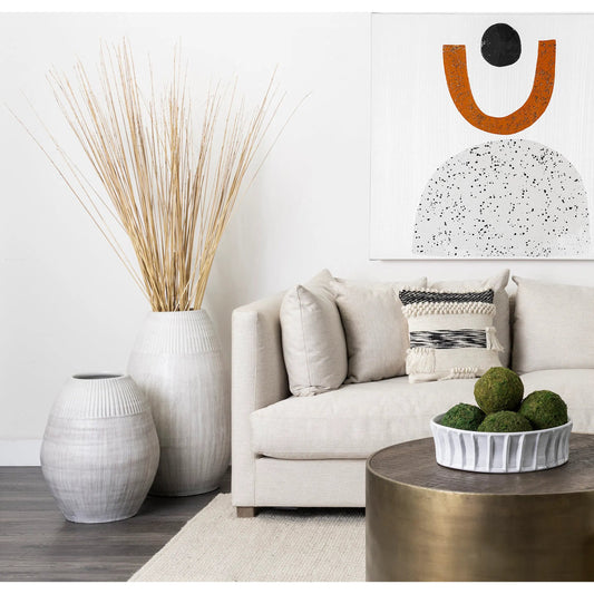 Reyan Pearl Striped Vase by Mercana in natural. Made from unique in a eclectic & global style.