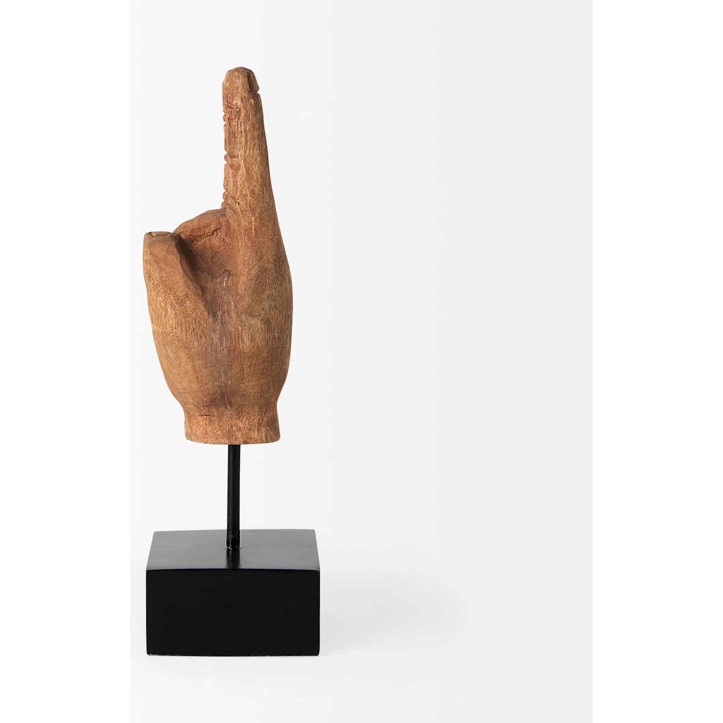 003 SR-815831 | Additional Silo | Saxum Wooden Carved Hang Loose Hand by Mercana in natural. Made from unique in a eclectic & global style.