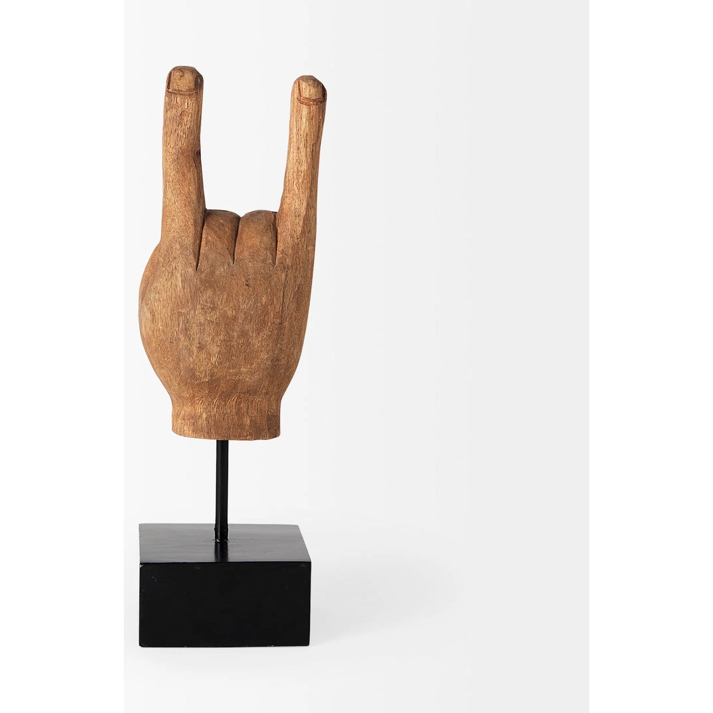 004 SR-815831 | Additional Silo | Saxum Wooden Carved Hang Loose Hand by Mercana in natural. Made from unique in a eclectic & global style.