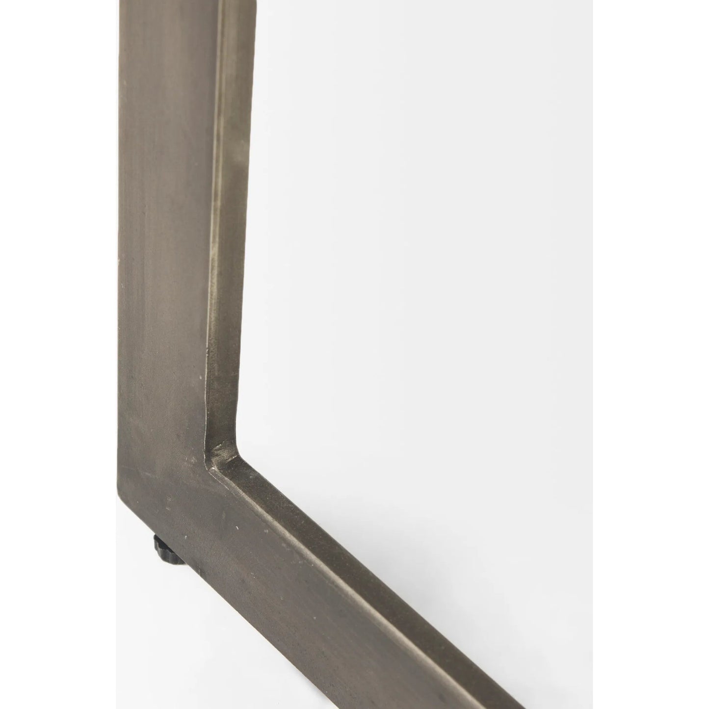 008 SI-1717974 | Closeup | Faye C End/Side Table by Mercana in antique nickel. Made from metal, wood, nickel in a unique style.
