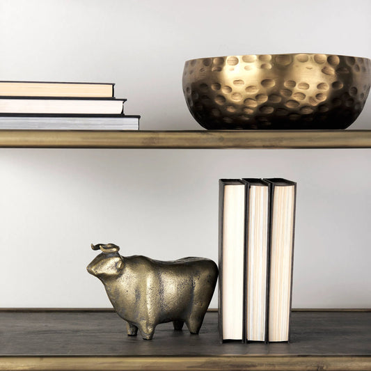 Karmel Hammered Aluminum Bowl by Mercana in gold. Made from aluminum in a modern style.