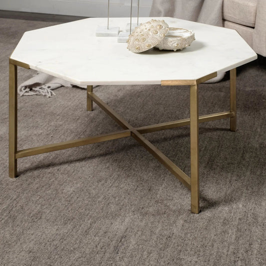 Vincent Coffee Table by Mercana in natural. Made from unique in a modern style.