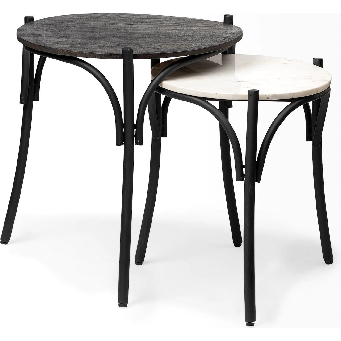 005 SR-815160 | Closeup | Etienne Table by Mercana in black wood, white marble. Made from unique in a eclectic & global style.