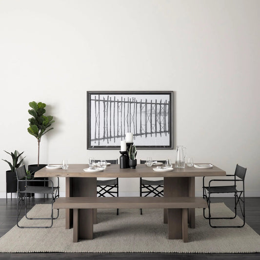 Konstantin Dining Table by Mercana in natural. Made from wood in a transitional style.