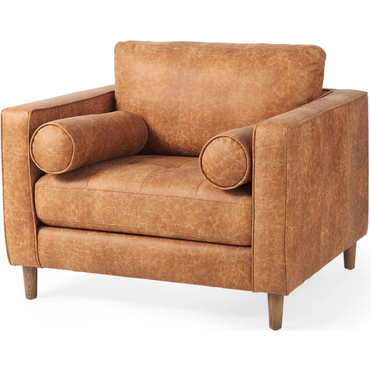 Loretta Chair by Mercana in cream. Made from fabric in a transitional style.
