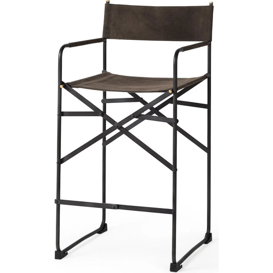 Direttore Counter Stool by Mercana in brown. Made from metal in a traditional style.
