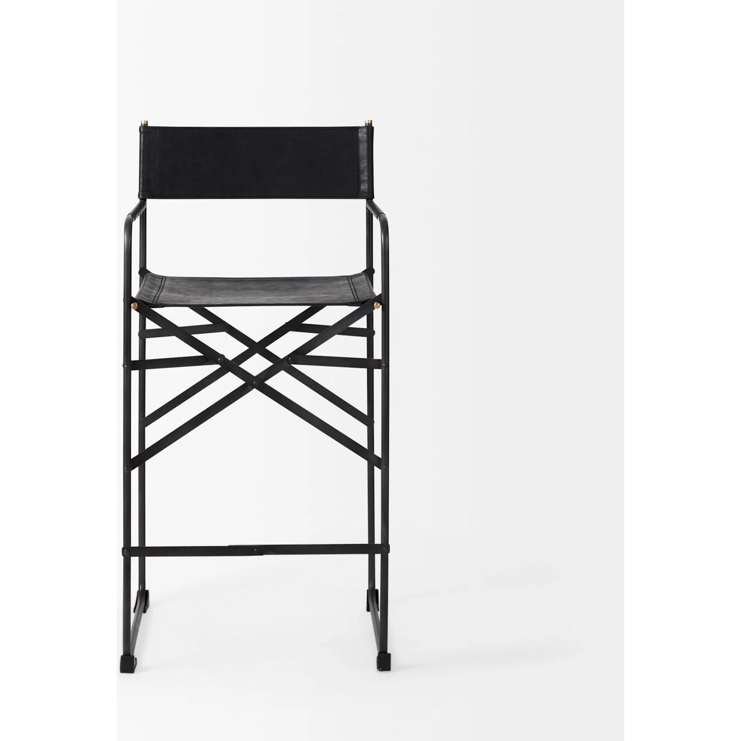 002 SI-2369659 | Additional Silo | Direttore Leather Counter Stool by Mercana in black. Made from metal in a unique style.