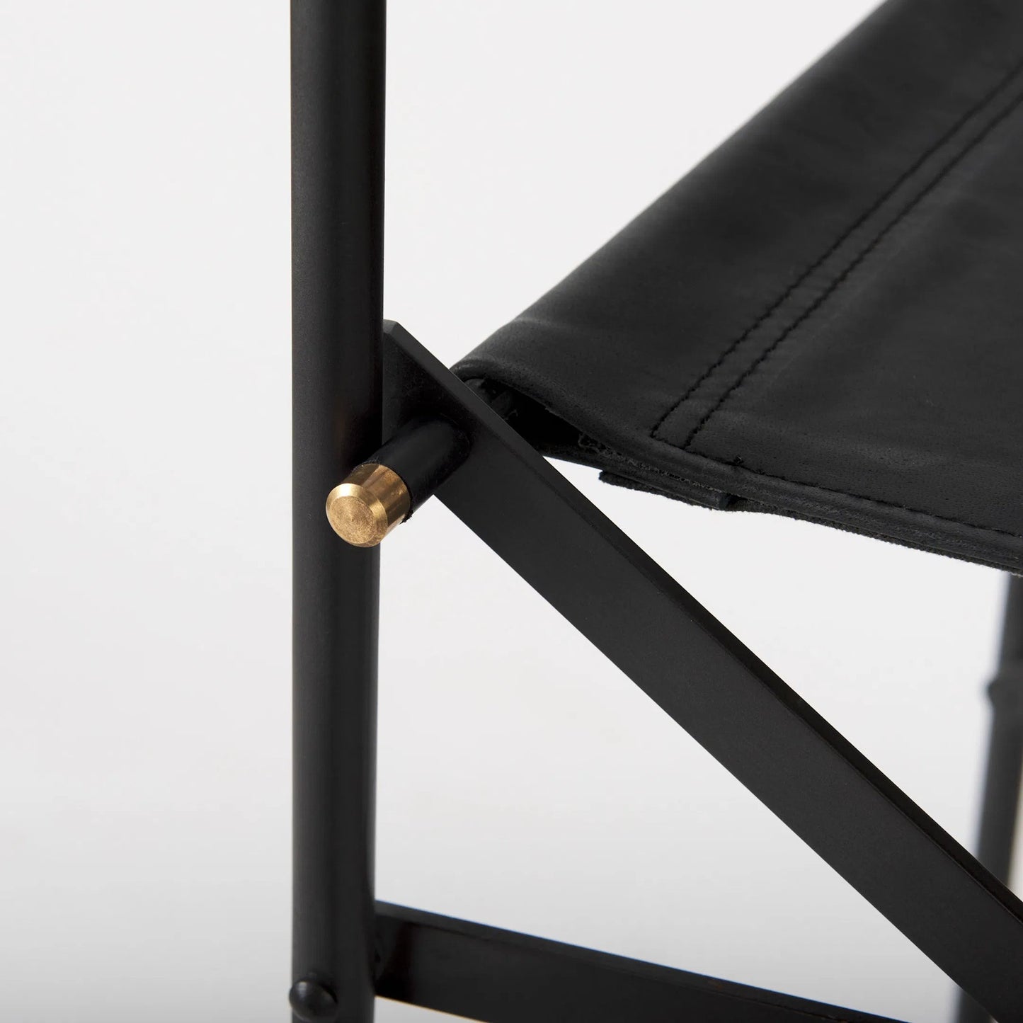 007 SI-2369659 | Closeup | Direttore Leather Counter Stool by Mercana in black. Made from metal in a unique style.