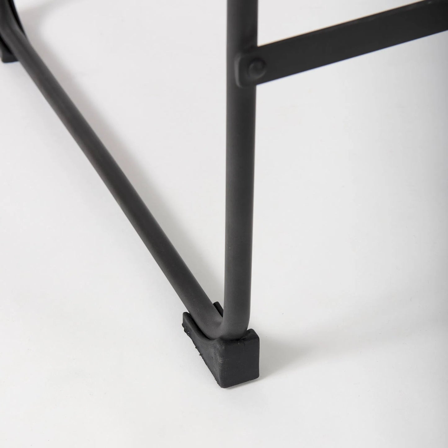 010 SI-2369659 | Closeup | Direttore Leather Counter Stool by Mercana in black. Made from metal in a unique style.