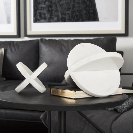 Sophia Ornament by Mercana in white. Made from marble in a modern style.