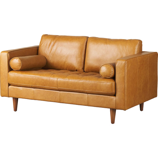 001 SI-2369663 | Primary Silo | Svend Loveseat by Mercana in tan. Made from genuine leather in a unique style.