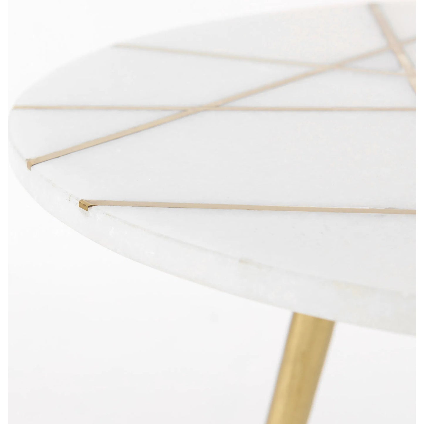 036 SI-2369690 | Closeup | Vivienne Accent Table by Mercana in gold, white. Made from marble in a transitional style.