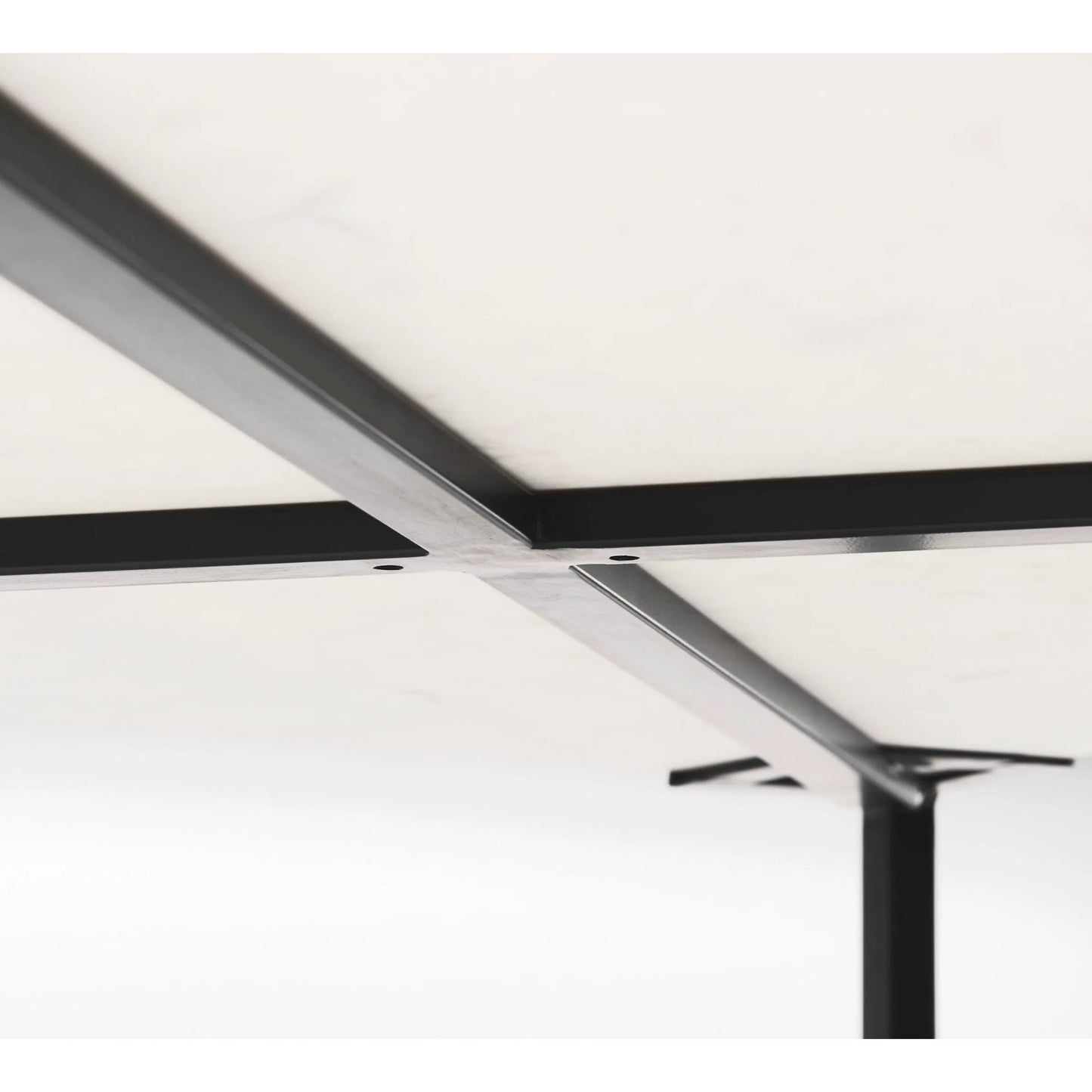 007 SR-387908 | Closeup | Lucas Coffee Table by Mercana in white, matte black. Made from marble, metal in a modern style.