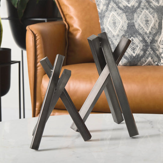 Bastian Black Abstract Object by Mercana in natural. Made from unique in a modern style.