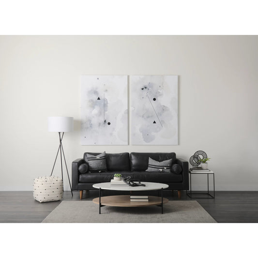 Amaira Pouf by Mercana in white. Made from cotton in a rustic style.