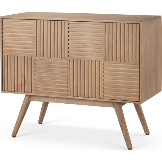 005 None | Unknown | Sable Accent Cabinet by Mercana in brown. Made from solid wood in a transitional style.