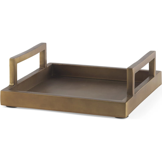 Shay Tray by Mercana in gold. Made from metal in a modern style.