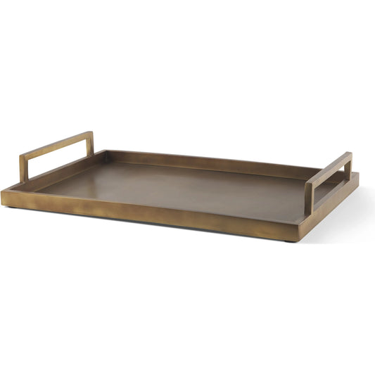 Shay Tray by Mercana in gold. Made from metal in a modern style.