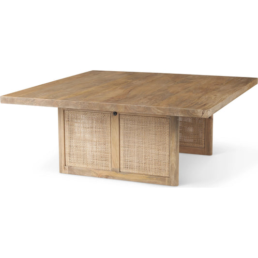 019 SI-2369873 | Primary Silo | Grier Coffee Table by Mercana in light brown. Made from solid wood in a rustic style.