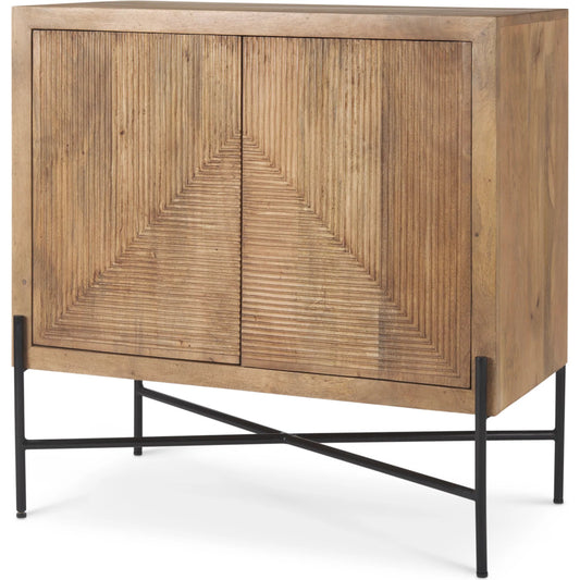 005 None | Unknown | Cairo Accent Cabinet by Mercana in brown. Made from solid wood in a transitional style.