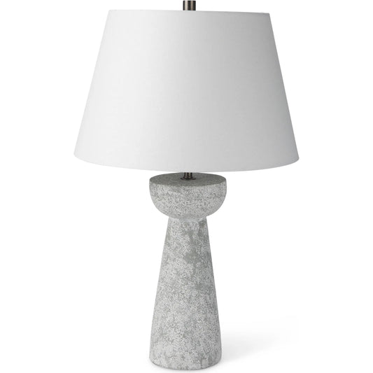 Julia Table Lamp by Mercana in gray. Made from concrete in a modern style.