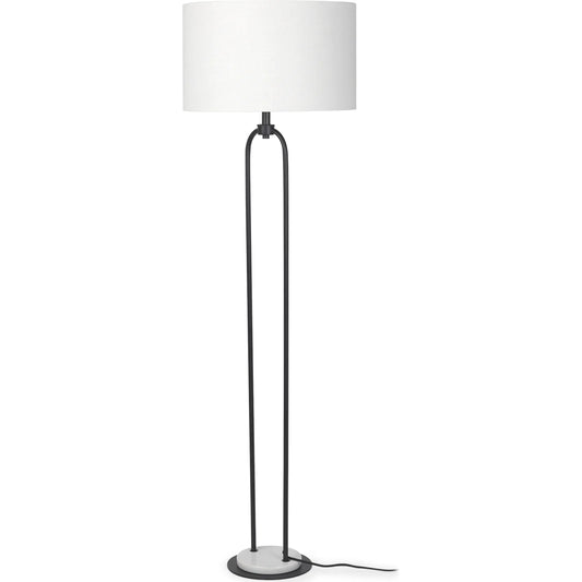 Sarah Floor Lamp by Mercana in black. Made from metal in a transitional style.