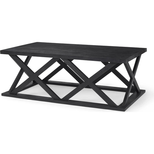 039 SI-2369734 | Primary Silo | Forsey Rectangular Coffee Table by Mercana in black. Made from solid wood in a transitional style.