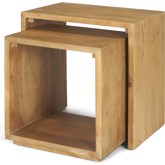 Alanna Accent Table by Mercana in brown. Made from solid wood in a transitional style.
