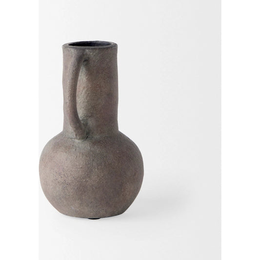 Armani Vase by Mercana in brown, gray. Made from ceramic in a rustic style.