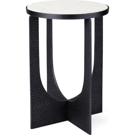 Patrick Accent Table by Mercana in black. Made from marble in a modern style.