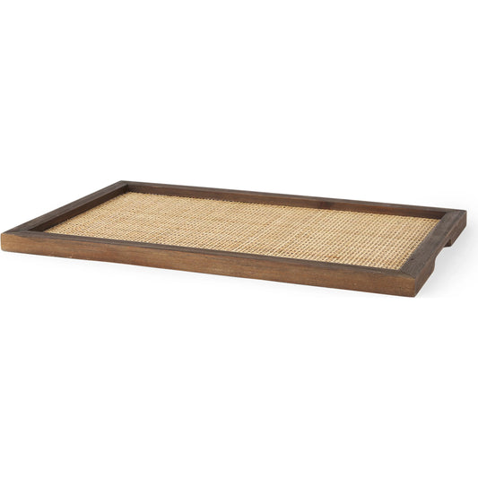 Silas Tray by Mercana in brown. Made from wood in a transitional style.