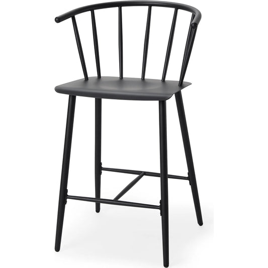 Colin Counter Stool by Mercana in black. Made from metal in a transitional style.