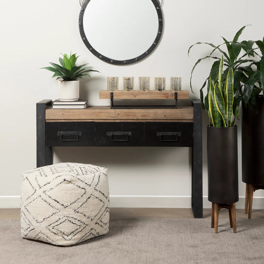 Tapir Pouf by Mercana in beige. Made from 100% cotton in a eclectic & global style.