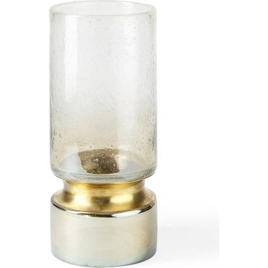 Adriatic I Brushed Metal Vase by Mercana in white, gold. Made from unique in a eclectic & global style.