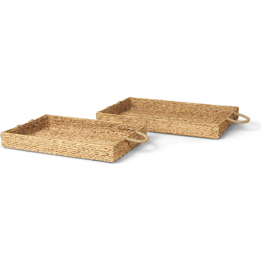 Hona Nesting Trays by Mercana in brown. Made from unique in a rustic style.