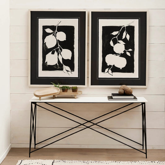Lorlei Console Table by Mercana in black. Made from iron in a transitional style.
