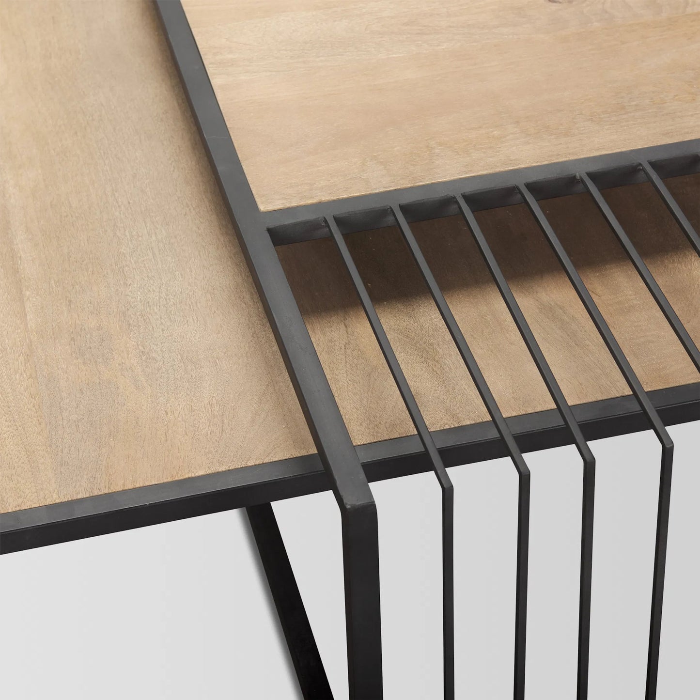 007 SI-2370080 | Closeup | Miles Nesting Coffee Tables by Mercana in brown. Made from wood in a unique style.