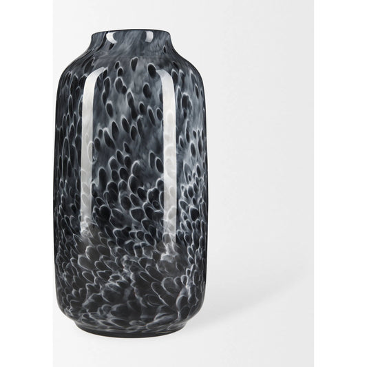 Masai Mottled Vase by Mercana in black. Made from glass in a modern style.