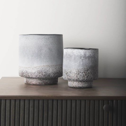 Squally Ombre Textured Vase by Mercana in black. Made from ceramic in a modern style.