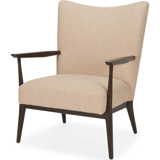 Argent Accent Chair by Mercana in beige. Made from solid wood in a transitional style.
