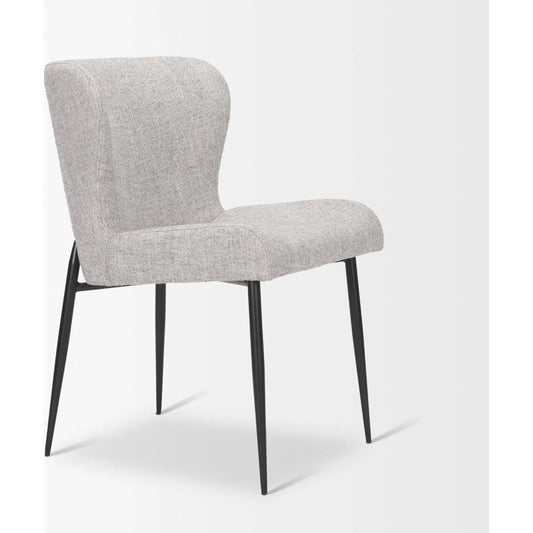 Hartt Dining Chair by Mercana in gray. Made from fabric in a transitional style.