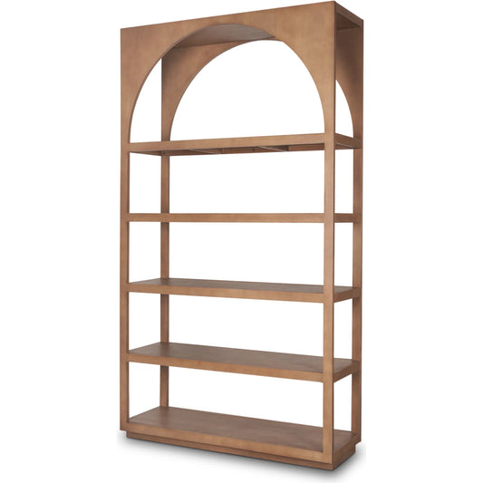 Bela Shelving Unit by Mercana in brown. Made from solid wood in a transitional style.