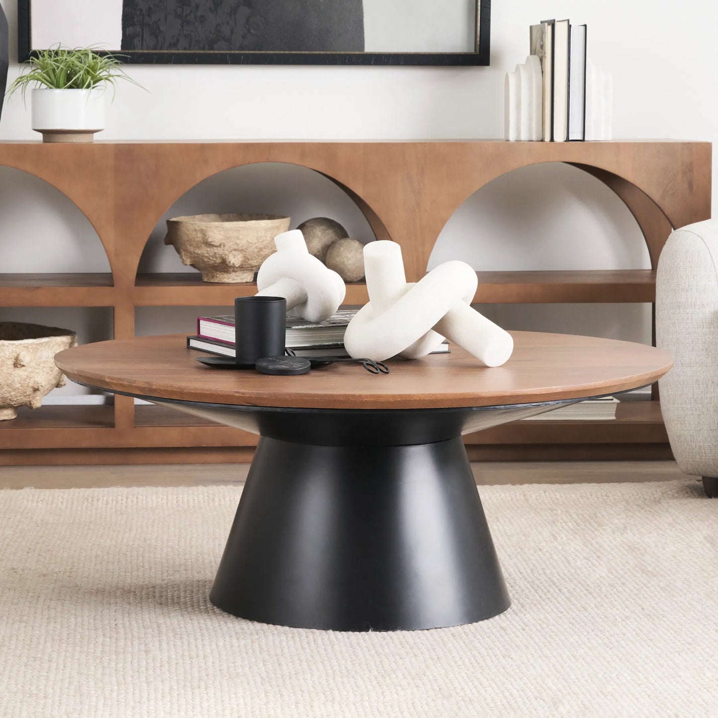 013 SI-2369879 | Lifestyle | Mitchell Coffee Table by Mercana in brown. Made from solid wood in a transitional style.