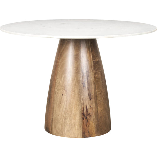 Allyson White Marble Dining Table by Mercana in white marble. Made from stone in a modern style.
