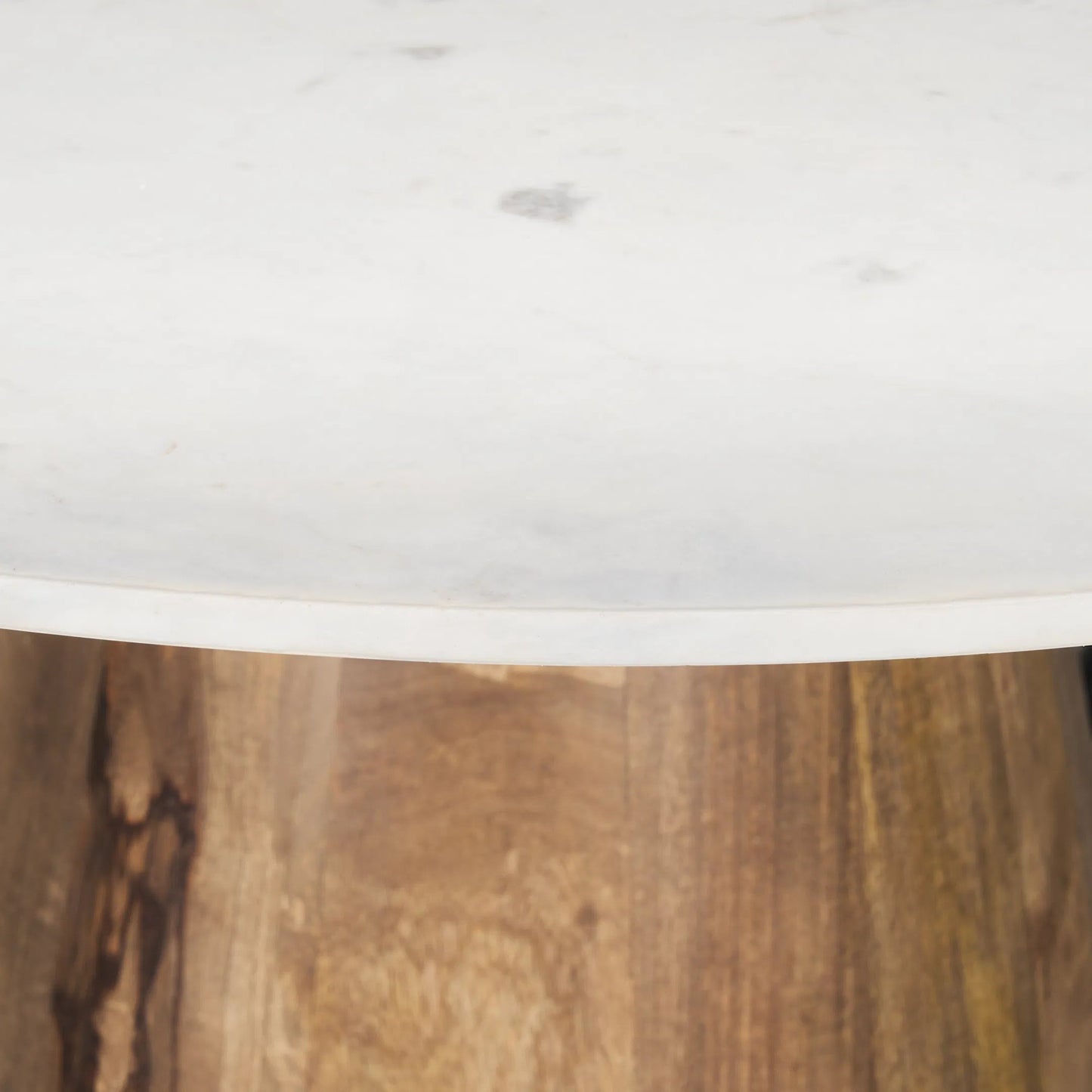 025 SI-2370321 | Closeup | Allyson White Marble Dining Table by Mercana in white marble. Made from stone in a modern style.