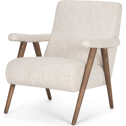 Nico Accent Chair by Mercana in oatmeal. Made from fabric in a transitional style.