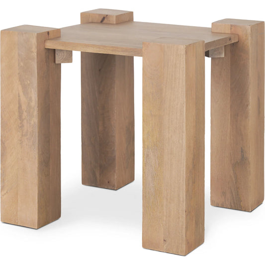 Beth Accent Table by Mercana in brown. Made from solid wood in a transitional style.
